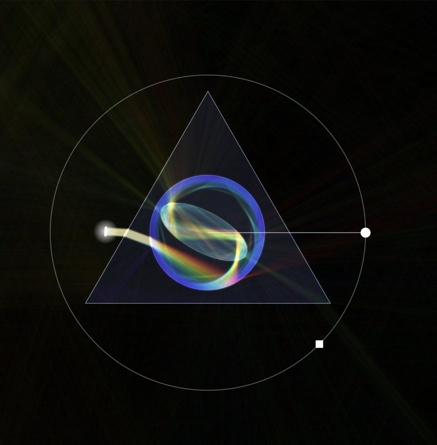 Prism — light refracting through a glass prism and lens